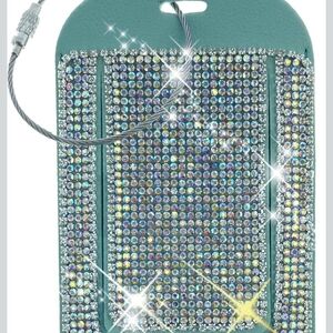 Glittering Blue Diamond Luggage Tag - Sparkling Rhinestone
